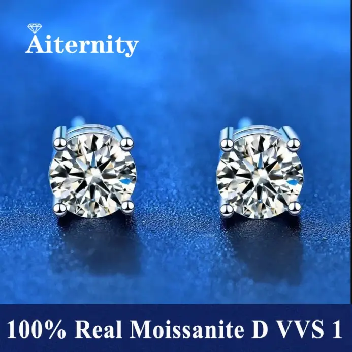 Pendientes GRA Moissanite VVS1 para mujer, Plata de Ley 925, pendientes de moissanita y circón, rosa, amarillo, rojo, naranja, prueba de diamante 1
