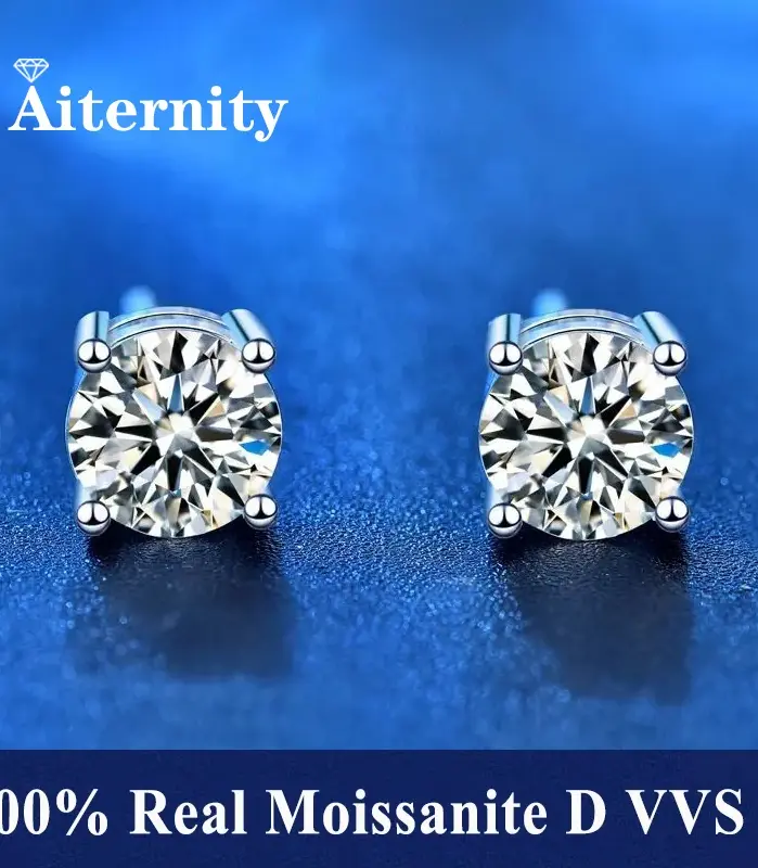 Pendientes GRA Moissanite VVS1 para mujer, Plata de Ley 925, pendientes de moissanita y circón, rosa, amarillo, rojo, naranja, prueba de diamante 1