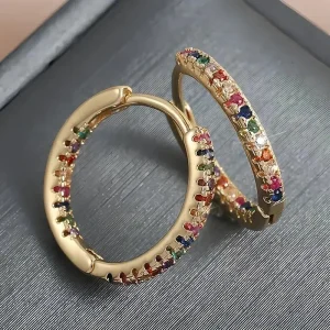 Pendientes dorados de moda para mujer con estilos de circonita de colores aleatorios, serie Ins de moda de lujo de alta gama. 1