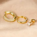 Conjunto de pendientes de aro de círculo redondo para mujer, aretes pequeños de acero inoxidable para Piercing de cartílago, joyería, 3 uds. 4