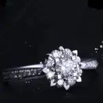 Anillo clásico de Plata de Ley 925 de lujo para mujer, joyería de copo de nieve, anillo de diamante simple de 30 quilates, anillo de mujer de diamante de imitación 6