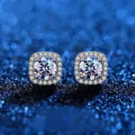 Pendientes cuadrados de moissanita VVS1 de Color D para mujer, pendientes de plata de ley 925 con acabado de platino, probador de diamantes 5
