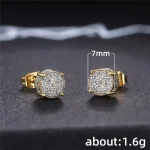 pendientes de tuerca de forma redonda para mujer, piedra CZ brillante pavimentada, Color plata/oro, joyería versátil para las orejas a la moda para todos los días 6 pendientes de tuerca de forma redonda para mujer, piedra CZ brillante pavimentada, Color plata/oro, joyería versátil para las orejas a la moda para todos los días 6