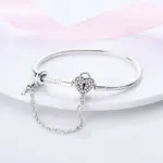 Pulsera Original de Plata de Ley 925, pulsera con dijes de 17-20CM, pulsera de circonia pavimentada con corazón de amor para mujer, regalos de joyería DIY 5 Pulsera Original de Plata de Ley 925, pulsera con dijes de 17-20CM, pulsera de circonia pavimentada con corazón de amor para mujer, regalos de joyería DIY 5
