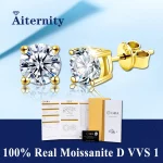 Pendientes GRA Moissanite con pluma probadora de diamantes para hombres y mujeres, pendientes de plata 925 con piedras preciosas y 2 certificados 3 Pendientes GRA Moissanite con pluma probadora de diamantes para hombres y mujeres, pendientes de plata 925 con piedras preciosas y 2 certificados 3