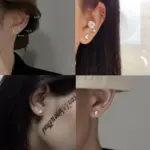 1 par/2 uds., pendientes de cristal de acero inoxidable para mujeres y hombres, joyería para las orejas de circonia cúbica transparente redonda de 4 puntas para el trago 4