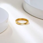 Anillo Mobius fino de 3mm para mujer, anillo de boda Mobius giratorio de acero inoxidable, Gitfs de amor infinito 4