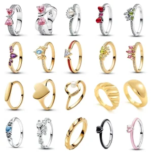 Anillo de Plata de Ley 925 con lazo rosa y perla blanca, anillos para mujer, accesorios de joyería de moda europea, regalos de corazón, Patry de boda 1