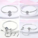 Pulsera Original de Plata de Ley 925, pulsera con dijes de 17-20CM, corazón dorado, llave de amor, pulsera de copo de nieve, brazalete, regalo de joyería para mujer 4 Pulsera Original de Plata de Ley 925, pulsera con dijes de 17-20CM, corazón dorado, llave de amor, pulsera de copo de nieve, brazalete, regalo de joyería para mujer 4