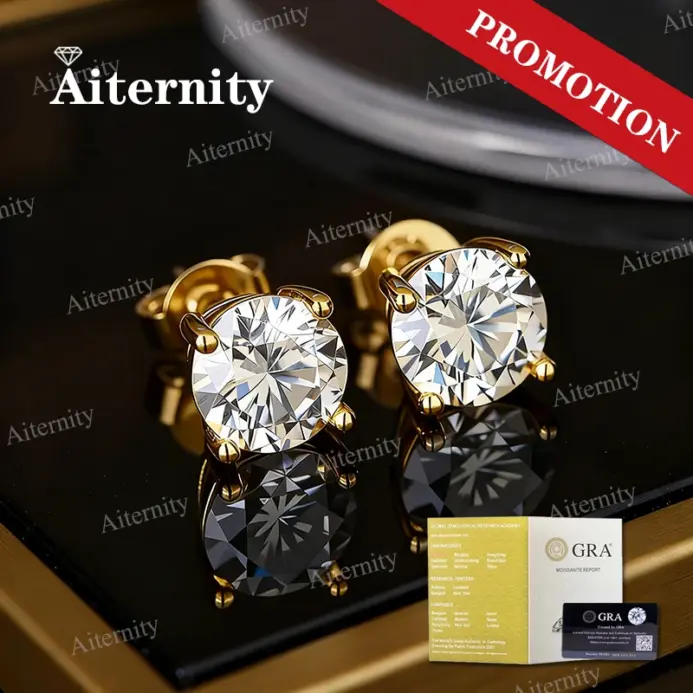 Pendientes de moissanita de 100% para mujer, joyería fina de Plata de Ley 925 con pluma de prueba de diamante, promoción 1