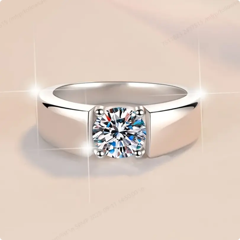 Lujosa plata de ley 925 6-10 # Exquisito anillo de circón, accesorios de joyería de regalo de boda a la moda para mujer 2