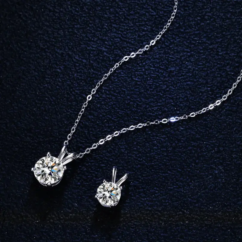 TY Plata de Ley 925, moissanita de 1-5 quilates para mujer, plata esterlina chapada en plata, Color D, collar de compromiso para boda, joyería fina 3