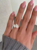 Anillos de dedo de Plata de Ley 925 con forma de gota de agua brillante, deslumbrantes anillos de dedo CZ de pera transparente para mujer, regalo de boda, joyería fina 4