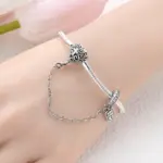 Pulseras de plata de ley 925 originales, 17-20CM, amor, corazón, flores, mariposa, dijes, pulsera de cuentas para mujer, regalo de joyería de moda 5 Pulseras de plata de ley 925 originales, 17-20CM, amor, corazón, flores, mariposa, dijes, pulsera de cuentas para mujer, regalo de joyería de moda 5