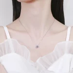 Collar con colgante de moissanita de 6 puntas para mujer, plata 925, diseño de moda, Color D, VVS Pass, prueba de diamante, joyería con caja GRA 4 Collar con colgante de moissanita de 6 puntas para mujer, plata 925, diseño de moda, Color D, VVS Pass, prueba de diamante, joyería con caja GRA 4