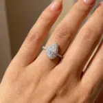 Anillo de circón con forma de pera brillante Simple de Plata de Ley 925 de 1CT para mujer, joyería fina de lujo de alta calidad para compromiso y boda 3