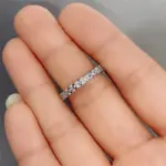nueva moda, anillos finos para dedo, banda de Color plateado con circonita cúbica brillante, accesorios simples y elegantes para uso diario para mujer 3