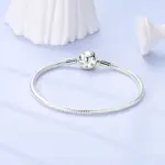 Pulsera Original de Plata de Ley 925, pulsera con dijes de 17-20CM, pulsera de corazón para mujer, pulsera, dijes, regalos de joyería de cumpleaños 5