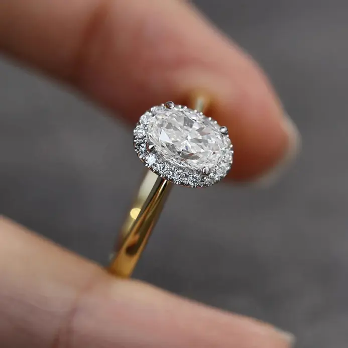 anillos de boda a la moda para mujer, cristal de dos tonos de lujo, circonita cúbica AA, compromiso, fiesta de aniversario, joyería femenina elegante 2
