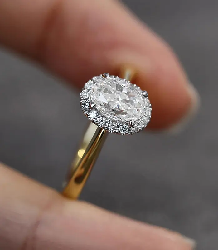 anillos de boda a la moda para mujer, cristal de dos tonos de lujo, circonita cúbica AA, compromiso, fiesta de aniversario, joyería femenina elegante 2
