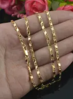 Exquisito collar relleno de Color dorado de 18 quilates para mujeres y hombres, cadena de joyería de tamaño 16-30 pulgadas, venta al por mayor 6