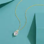 Collar romántico de corazón relleno de oro de 14 quilates, colgante de moissanita de 2 quilates, cadena ajustable delicada para cumpleaños, regalo de joyería para mujer 4