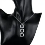Conjunto de pendientes y collar cuadrado redondo de Plata de Ley 925 para mujer, joyería con dijes de moda para fiesta de compromiso y boda 6