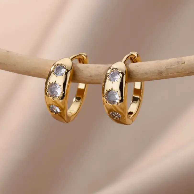 Pendiente de estrella de circón para mujer y niña, pendiente Piercing de aro de acero inoxidable y2k 2023, nuevos accesorios de joyería, aretes, envío gratis 25
