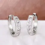 Pendientes circulares redondos de acero inoxidable chapados en Color dorado para Mujer, Pendientes de aro de circonia cúbica a la moda, Pendientes de joyería para Mujer 4