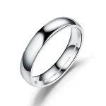 Anillo Simple de titanio de 6mm para hombres y mujeres, anillos de boda de alto pulido para prevenir alergias, regalos de joyería para dedo de pareja de acero inoxidable 5