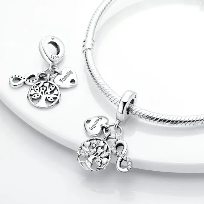 Abalorios de plata de ley 925 con colgante de cuentas, árbol de la vida, perro, elefante, amor, corazón, compatible con Pulsera Original, regalo de joyería DIY para mujer 3