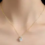 Collar romántico de corazón relleno de oro de 14 quilates, colgante de moissanita de 2 quilates, cadena ajustable delicada para cumpleaños, regalo de joyería para mujer 6