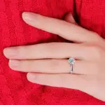 Anillos de boda finos para hombres y mujeres, regalo de plata de ley S925, cristal austriaco, anillo de propuesta de compromiso, joyería Bague Femme 5