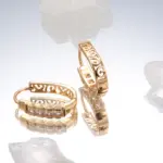 Kinel nueva moda pendientes de aro de circón Natural para mujer 585 Color oro rosa flor hueca joyería fina para fiesta y boda 4
