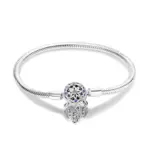 Plata de Ley 925 auténtica 17-20CM copo de nieve atrapasueños estrella pulsera Original apta para boda joyería fina fabricación DIY 26