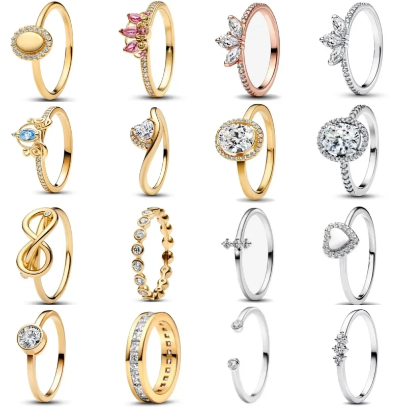 Nuevo anillo de plata 925 en forma de corazón, tamaño 6, 7, 8, 9, adecuado para el Día de San Valentín, regalo de vacaciones para mujer, joyería de moda DIY de alta gama 1