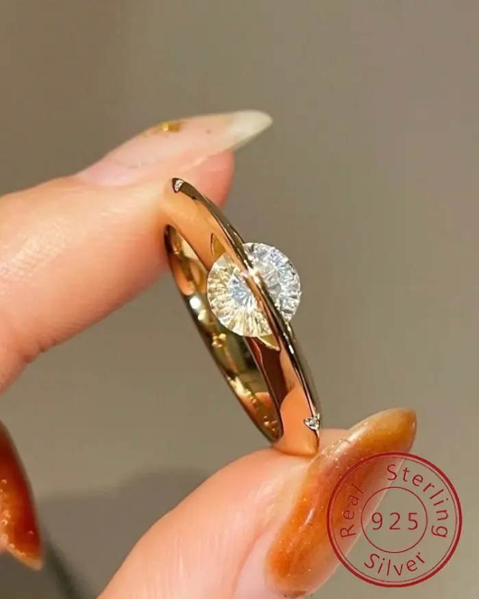 Anillo de Plata de Ley 925 personalizado con forma de planeta alrededor de circón avanzado para mujer, joyería fina diaria de alta calidad para fiesta de boda 1