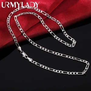 40-75cm Plata de Ley 925 16-30 pulgadas fina 4MM collares de cadena para mujer moda fiesta boda joyería regalos de navidad 1