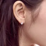 pendientes de aro pequeños y sencillos con incrustaciones clásicas, solitario de 6 puntas, circonita brillante, accesorios elegantes, pendientes de uso diario para mujer 6
