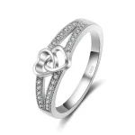 Anillo de Plata de Ley 925 de Color, regalos simples y dulces de estilo romántico para amantes, forma cruzada de amor para mujeres, joyería para ceremonia de compromiso 1