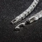 Gran oferta de pulseras de plata de ley S925 con circonita para mujer, joyería de boda de compromiso Simple a la moda, regalos para parejas de 4mm de ancho 5