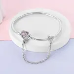 Pulseras de cuentas con cierre de cadena de serpiente Original de plata 925, dijes, joyería DIY para mujer 4