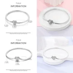 Pulsera de plata 925, pulseras originales, circonita colorida, corazón, flor, gato, cadena de serpiente para dijes DIY, regalos de joyería de lujo de 17-20CM 68