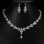 Emmaya-exquisitos conjuntos de joyas para mujer, accesorios de fiesta de boda, pendientes y collar de circonita cúbica, regalo 1