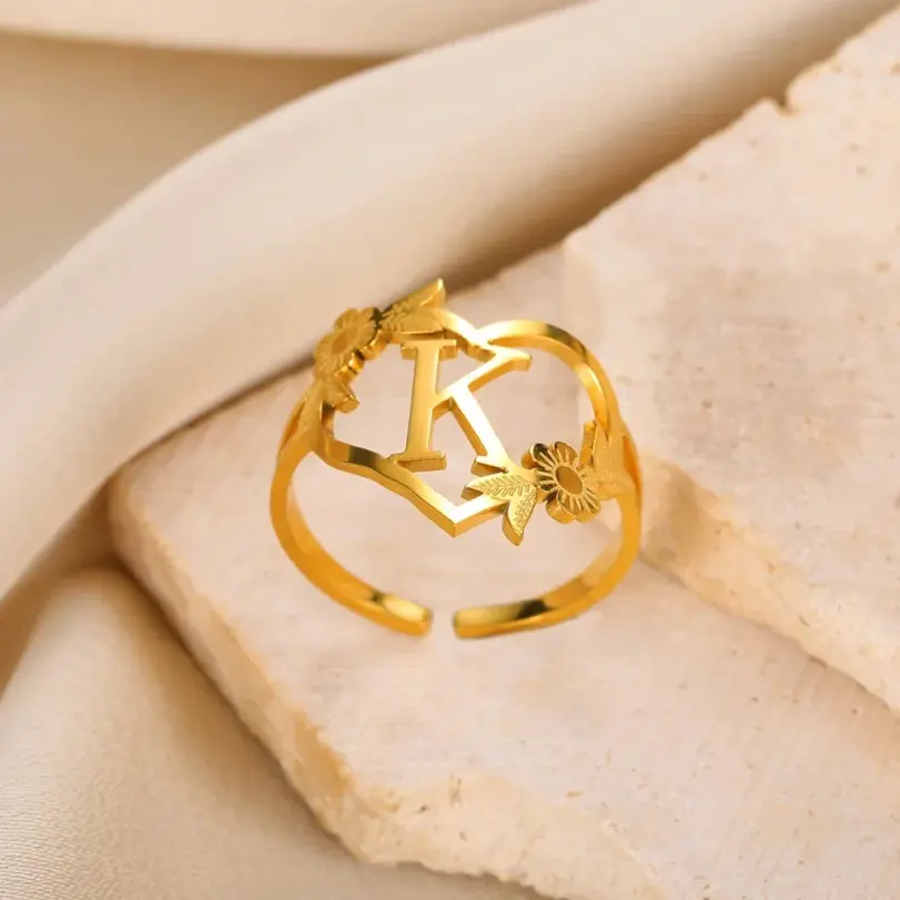 Anillos de corazón de acero inoxidable para mujer, anillo ajustable de corazón chapado en oro con circonita, accesorios para fiesta de boda, regalo de joyería 2023 6