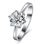 Anillos de boda finos para hombres y mujeres, regalo de plata de ley S925, cristal austriaco, anillo de propuesta de compromiso, joyería Bague Femme 1