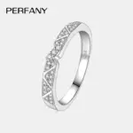 PERFANY, anillo de moissanita para mujeres y hombres, anillo de plata pura S925 para parejas, joyería Simple de moda para boda, regalo de cumpleaños 5