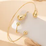 Conjunto de Collar de pulsera para mujeres y niñas, estilo Simple, personalidad, grandes gotas de agua, regalo de fiesta, joyería de moda OL DS058 5