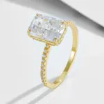 OEVAS-Juego de anillos de circón completo de 7x10mm, 3,5 CT, 100% Plata de Ley S925 para mujer, anillo de compromiso de boda, joyería fina, regalo, venta al por mayor 3