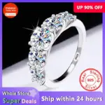 100% anillos de plata esterlina 925 originales, anillos de diamantes de circonia de lujo de 3,6 quilates para mujer, propuesta de boda, joyería de regalo 1
